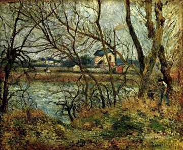 Camille Pissarro Painting - el camino de escalada l ermita 1877 Camille Pissarro